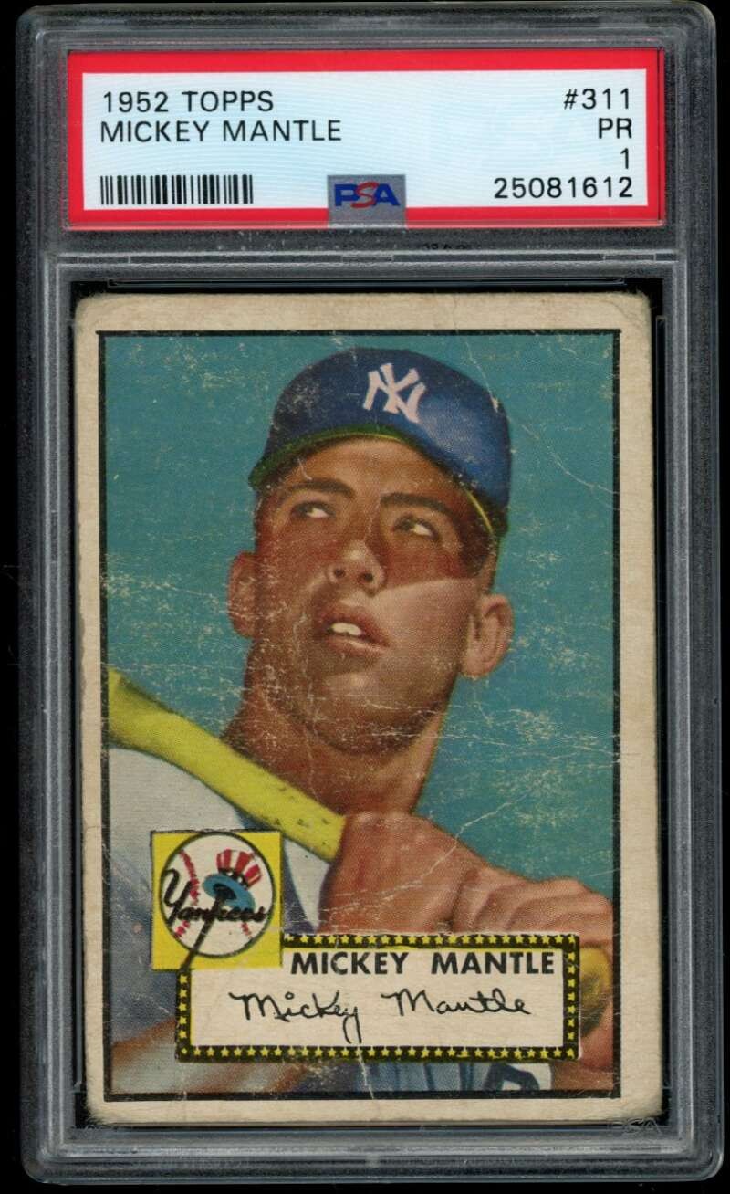 1952 Topps #311 Mickey Mantle PSA 1 New York Yankees (1612)