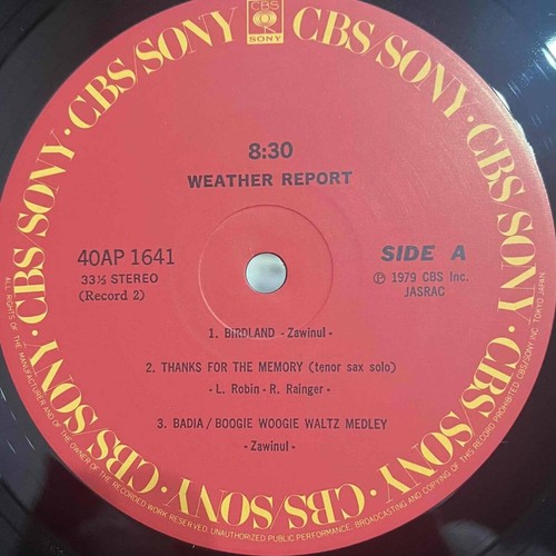 Weather Report/8:30, Japan Issue, with Obi Vinyl VG+ - Picture 6 of 7
