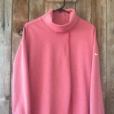NIKE Dri-Fit Sweatshirt Pullover Canyon Pink Small Cowl Neck Wrap-Front