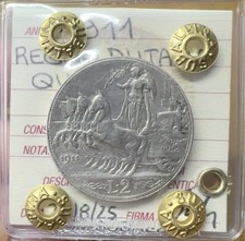 REGNO D' ITALIA 2 LIRE QUADRIGA 1911 MOLTO RARA sigillata BB/SPL SUBALPINA