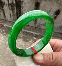 Certified Natural Grade AAA Ice Green Burmese Jade jadeite bracelet bangle 58MM