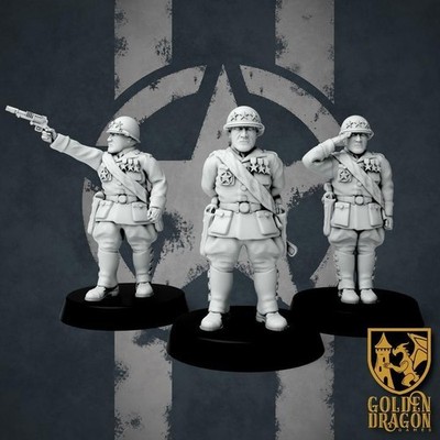 4 Minatures Grimdark Trench Warfare Miniatures   USMC General   Tabletop Figures