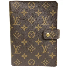 Auth Louis Vuitton Agenda MM Notebook Cover Monogram Day Planner Cover R20004