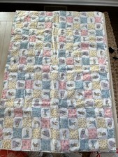 Handmade Precious Moments Baby Blanket Reversible 43  X 30  
