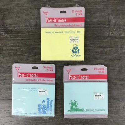 Hallmark Funny Sticky Post It Notes Notepad Ambassador Vintage Sealed Set Of 3