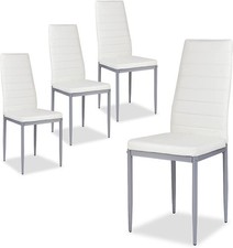 Set of 4 Dining Chairs Kitchen Restaurant with Cushion and High Back Metal Leg