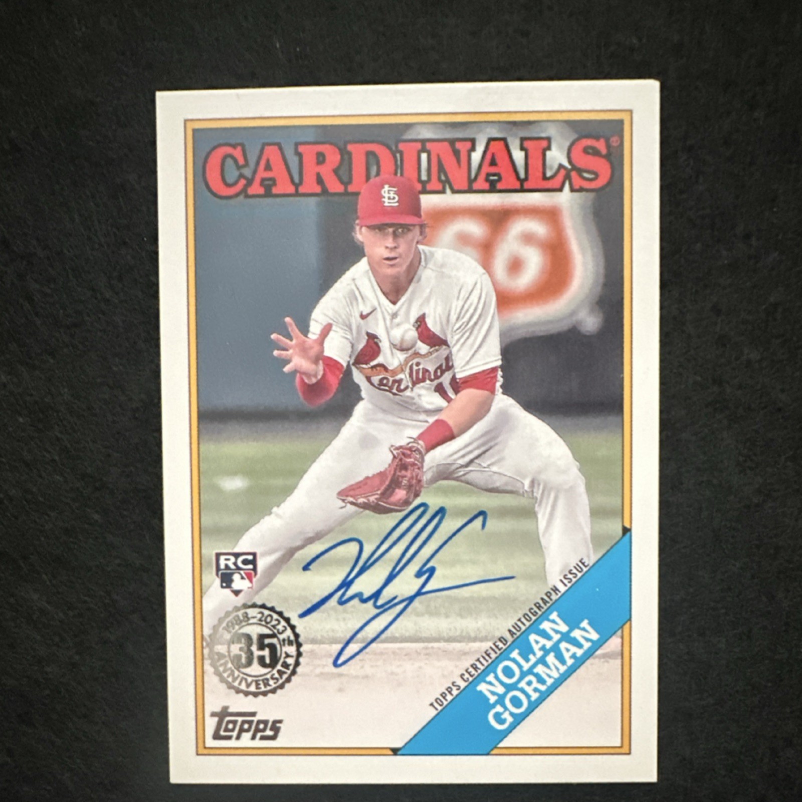 Topps 2023 Series 1 Nolan Gorman #88BA-NGO RC Auto 1988 Autographs