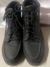 RJ Colt Moc Toe Mens Tie Up Black Boot Size 11