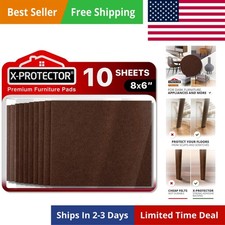 Felt Furniture Pads - 10 Pack 8  x6  Heavy Duty 1/5  Felt Sheets Cut Furnitu...
