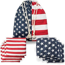 Regulation Cornhole Bean Bags Set of 8 6"X6"/16Oz Double Stitched 12Oz Canvas