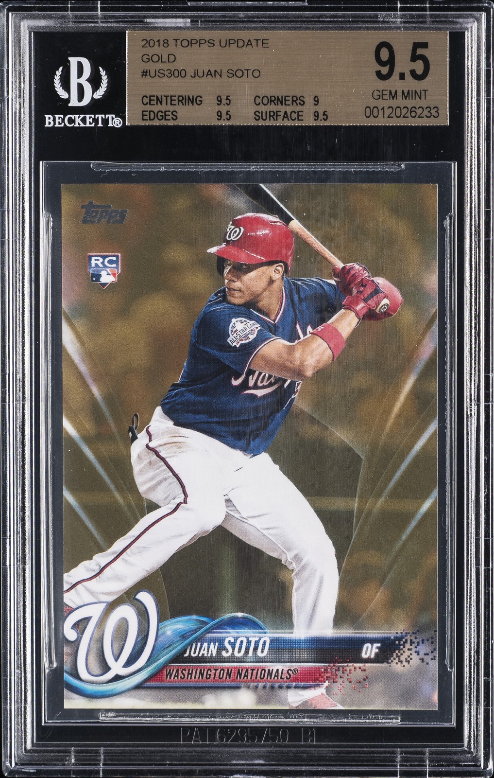 2018 TOPPS UPDATE GOLD #US300 JUAN SOTO BGS 9.5