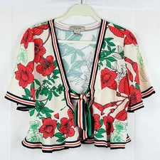 Flying Tomato Blouse Women Size Medium Cropped Top BOHO