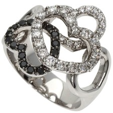 Ponte Vecchio  Diamond Black　Diamond Ring K18 White Gold  Ladies [Used]