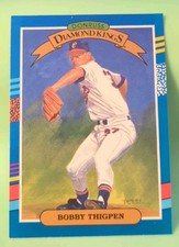1991 Donruss - Diamond Kings Bobby Thigpen #8 Yellow Stripes on Top Right