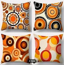 4 X 70's 80's RETRO Cushion Covers 45 X 45 NEW Home Decor