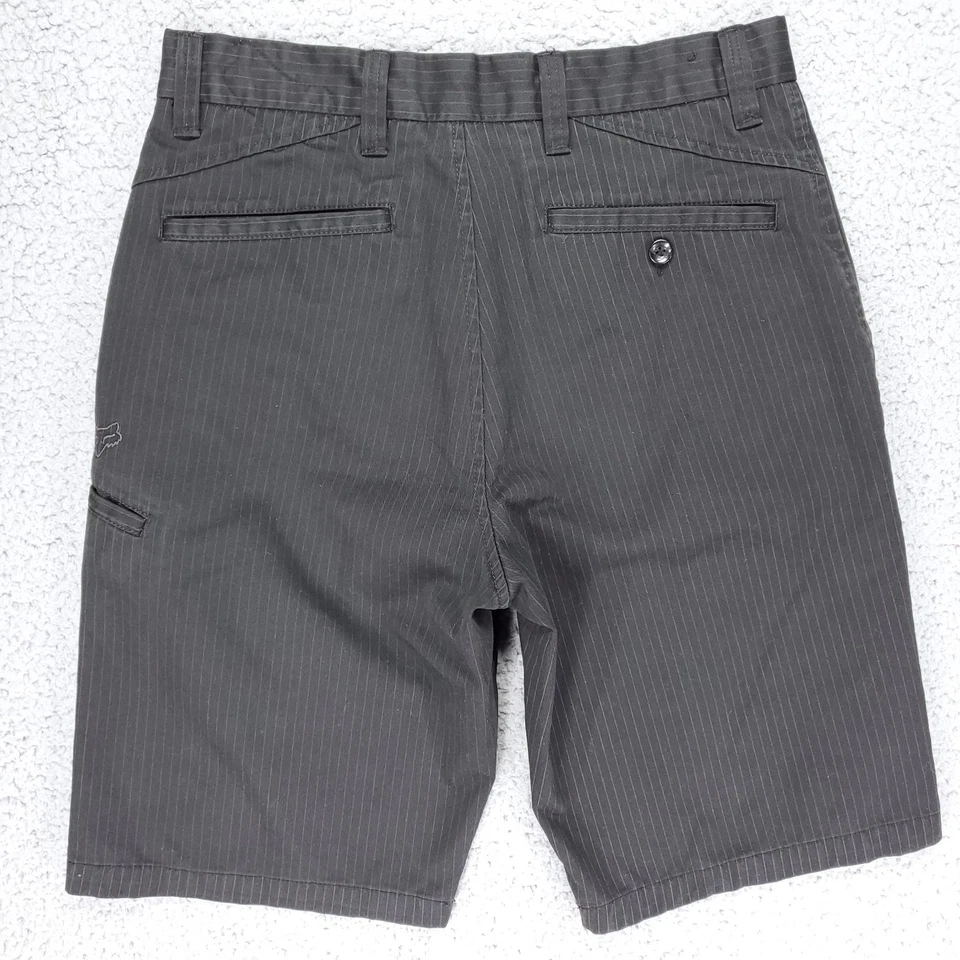 FOX Chino 短裤男式 30x10 黑色细条纹 Mtb 摩托车赛车休闲寒意 — 第 4/4 张图片