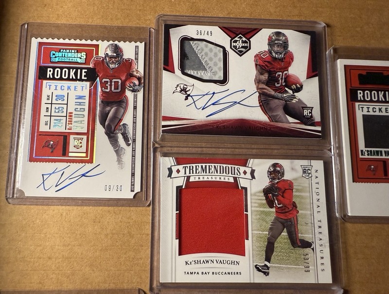 2020 Ke'shawn Vaughn Rookie Auto Lot 9 Cards