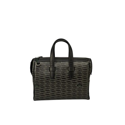 1250$ PINEIDER FIRENZE 1774 ''New Empress'' Calf PC Briefcase Bag Black / Green