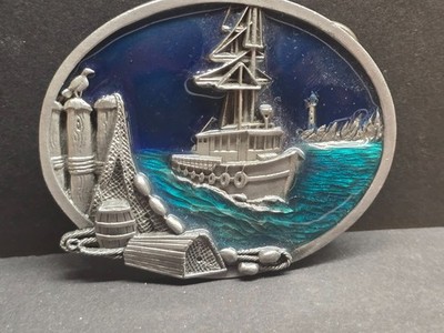 Buckle/Gürtelschnalle Kutter/Schiff MARITIM Szene (Vintage von 1996) Siskiyou