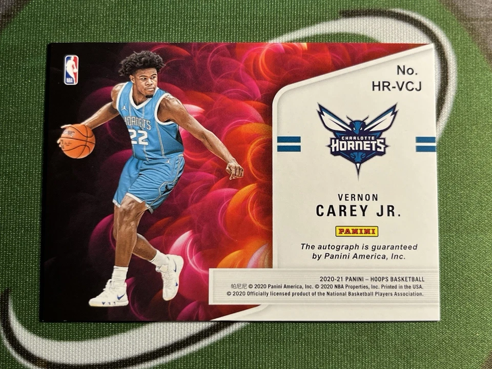 2020-21 Panini NBA Hoops - Vernon Carey Jr Hot Signatures Rookie Auto Hornets - Image 2 of 3