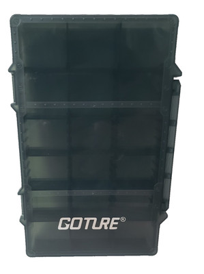 Goture Fishing Tackle Box Storage Case Bait Containers Grey 9.84''×6.49''×1.41''
