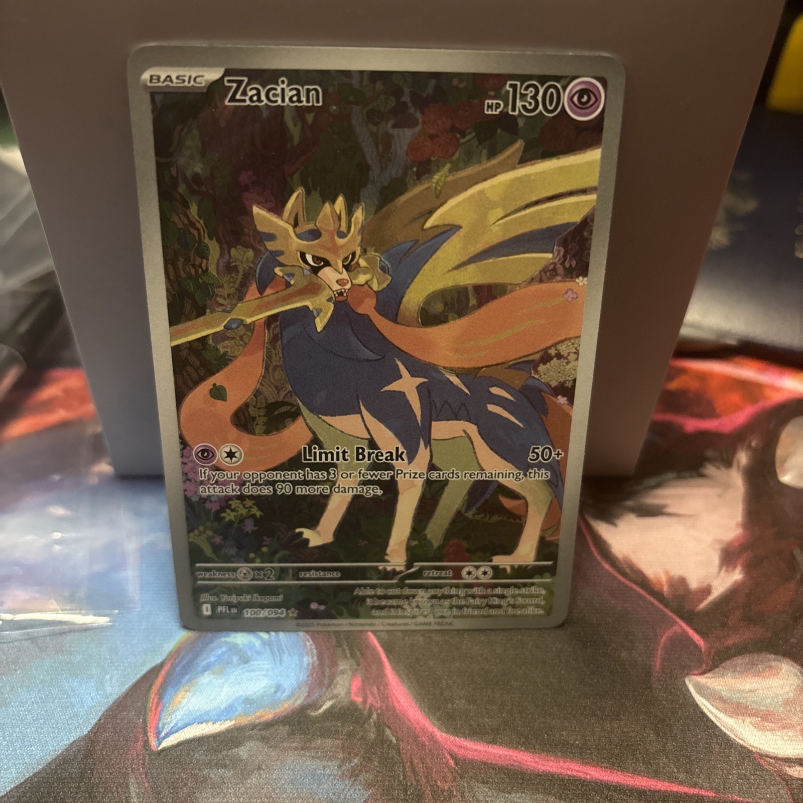 Zacian 100/094 Me02: Phantasmal Flames Holo pokemon Mint