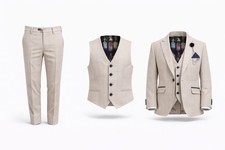 Boys Beige Three Piece Suit Brand New Never Worn Age 2-16