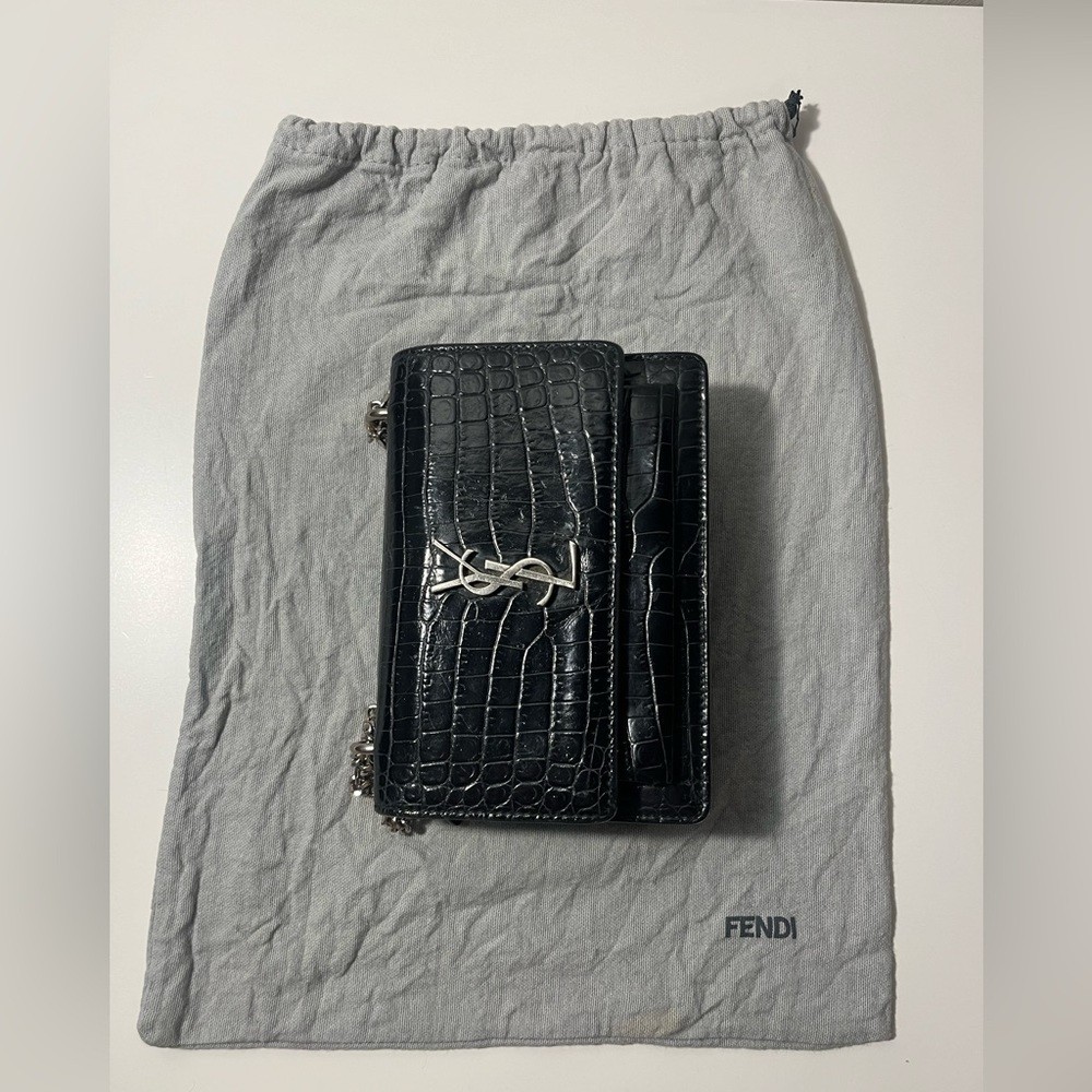 Fendi Authentic Adjustable Drawstring Handbag Pur… - image 8