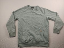 Carhartt Force Relaxed Fit Boys Large 12-14 Teal Sweatshirt Fleece Lined