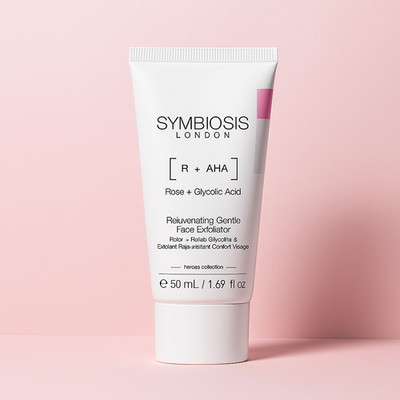 SYMBIOSIS Rose + AHA Glycolic Acid Rejuvenating Exfoliator 1.69 fl oz /50ml  NEW