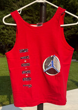 Vintage 80s 90s Nike Air Jordan Jumpman Tank Top Grey Tag USA Youth Boys M 10/12