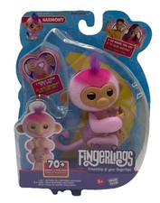 Fingerlings Interactive Baby Monkey  Harmony  Pink Touch Reacts 70 Sounds New