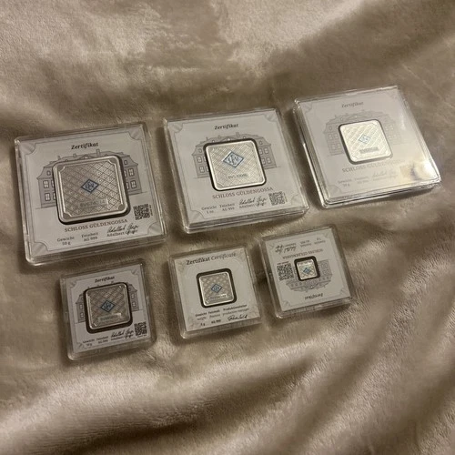 Collection Lot Of 6 Geiger Bars .999 Silver Bullion Germany