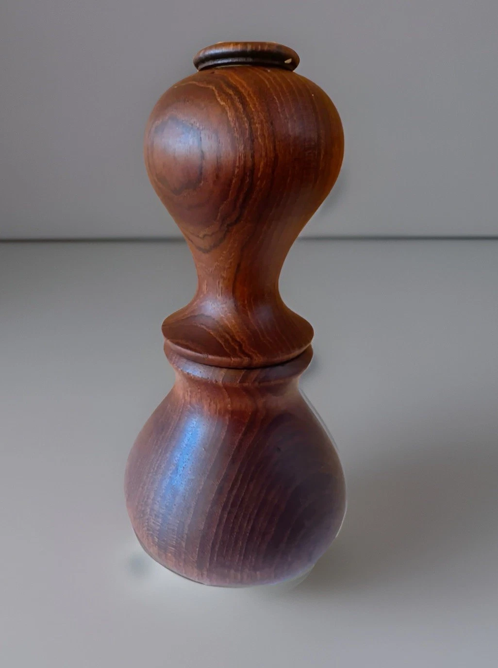 VTG MCM Dansk Teak Wood Hourglass Peppermill & Salt Shaker L@@K 7.25”