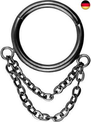PIERCINGLINE Chirurgenstahl Segmentring Clicker 2 Ketten | Piercing Ring Helix