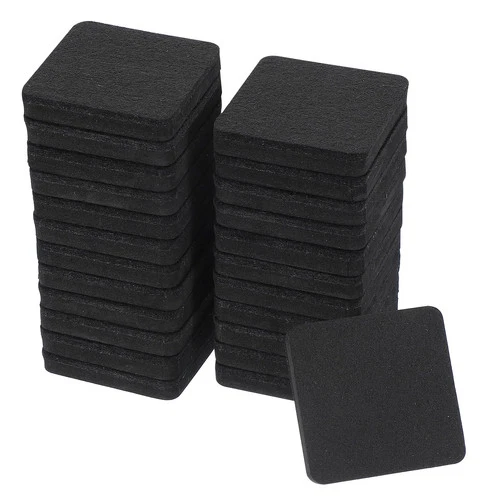 24 PCS 2.5" Square Felt Furniture Sliders for Hardwood Floors – Black