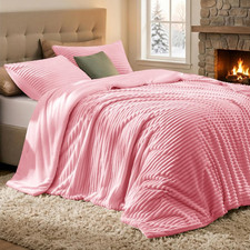 Fleece Comforter Set King Size-Super Warm Lightweight Fluffy Winter Comforter