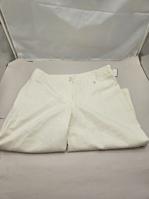 Sag Harbor Carpi Length Women 16 Beachy White Linen Rayon Blend Lined NWT