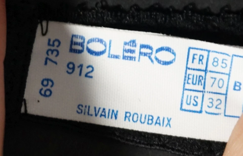 True Vintage Bolero France Femmes Soutien-Gorge 912 Lingerie Bustier Noir Taille - Photo 4/4