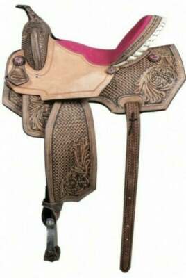 Westernsattel Leder Horse Barrel Trail Hand Tooled Comfy Saddle Tack Set