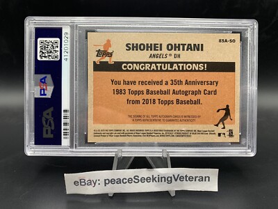 Shohei Ohtani #83A-SO Rookie Autograph - 2018 Topps 1983 Batting
