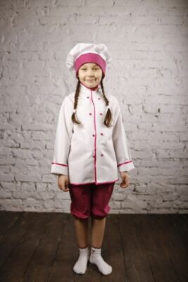 Childrens Costume Little Chef de Luxe Hat+Coat+Breeches Boys Girls Role Play Set