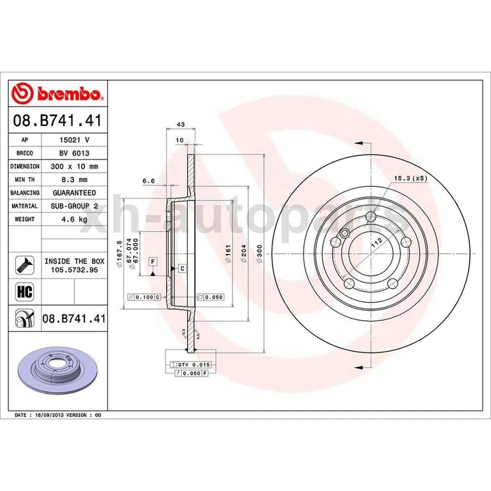 Se adapta a Mercedes-Benz SLC300 3X 2017 2018 pastillas de freno traseras rotor de freno Foto 4 de 4