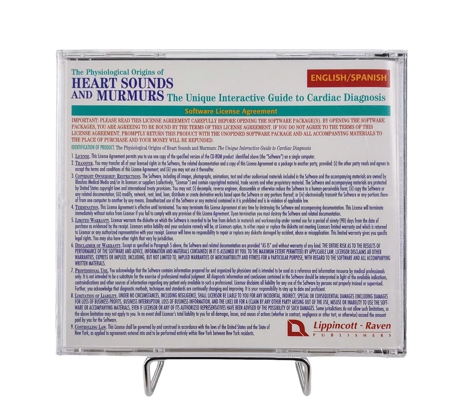 The Physiological Origins Heart Sounds & Murmurs ENGLISH/SPANISH CD-ROM PC/MAC - Image 2 of 3