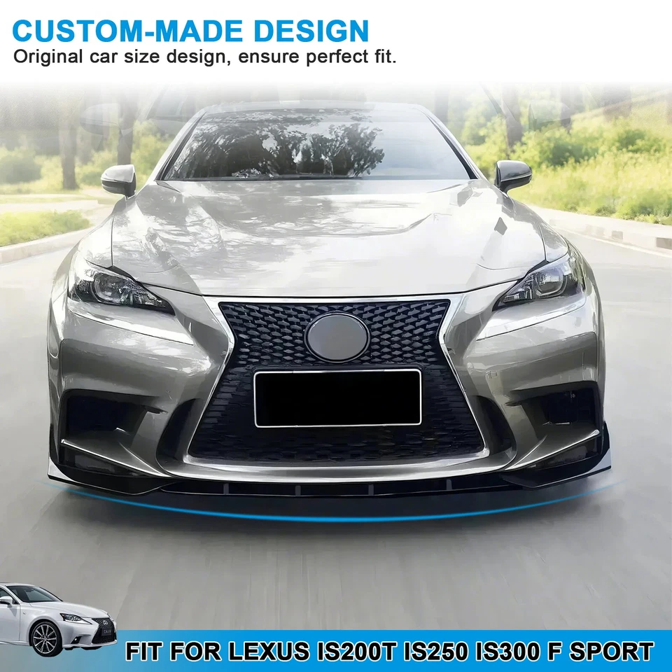 FIT 2014-2016 LEXUS IS250 IS350 F-SPORT PAINTED BLACK FRONT BUMPER BODY KIT LIP Foto 3 de 4