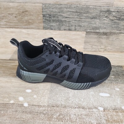 Reebok Fusion Flexweave Work Shoes Womens Sz 7 M Black Composite Toe Sneakers