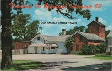Old Amana Smoke Tower Smoke House meat products Iowa Interstate 80 E398