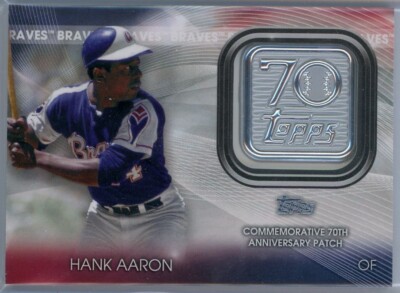 2021 Topps Baseball S1 70th Anniversary Logo Patch Hank Aaron Atlanta Braves HOF