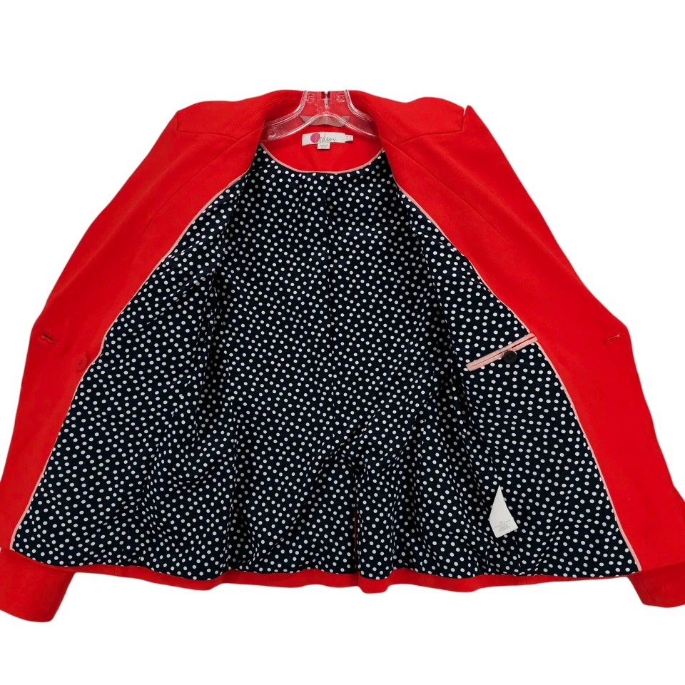 Chaqueta Blazer BODEN Addlestone Roja Mezcla Algodón Doble Pecho Carrera EE. UU. 6 Foto 4 de 4