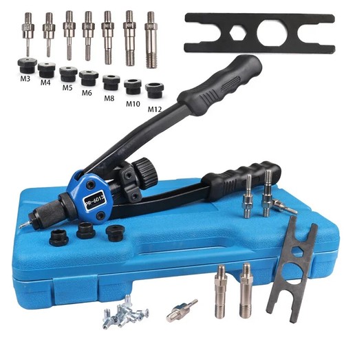 110Pcs Rivet Nut Kit M3- M12 Hand Manual Riveter Threaded Riveter Pliers Machine - Picture 7 of 8